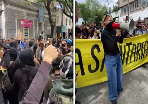 Disturbios frenan marcha por el agua limpia Disturbios frenan marcha por el agua limpia