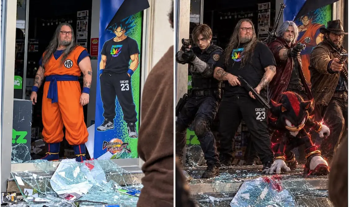 Defiende su tienda durante protestas