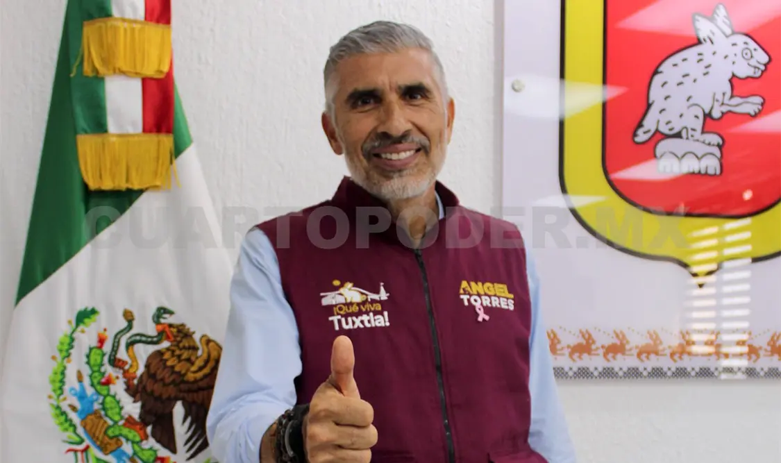 El alcalde capitalino concedió una entrevista en el Cabildo tuxtleco. Daniel Oropeza / CP