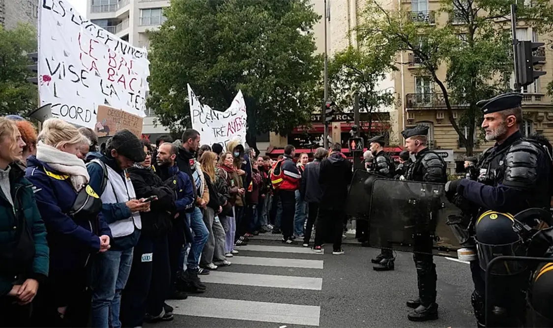 Miles de jóvenes volvieron a salir a la calles en Francia, al igual que lo hicieron en Italia, España y Portugal. Cortesía