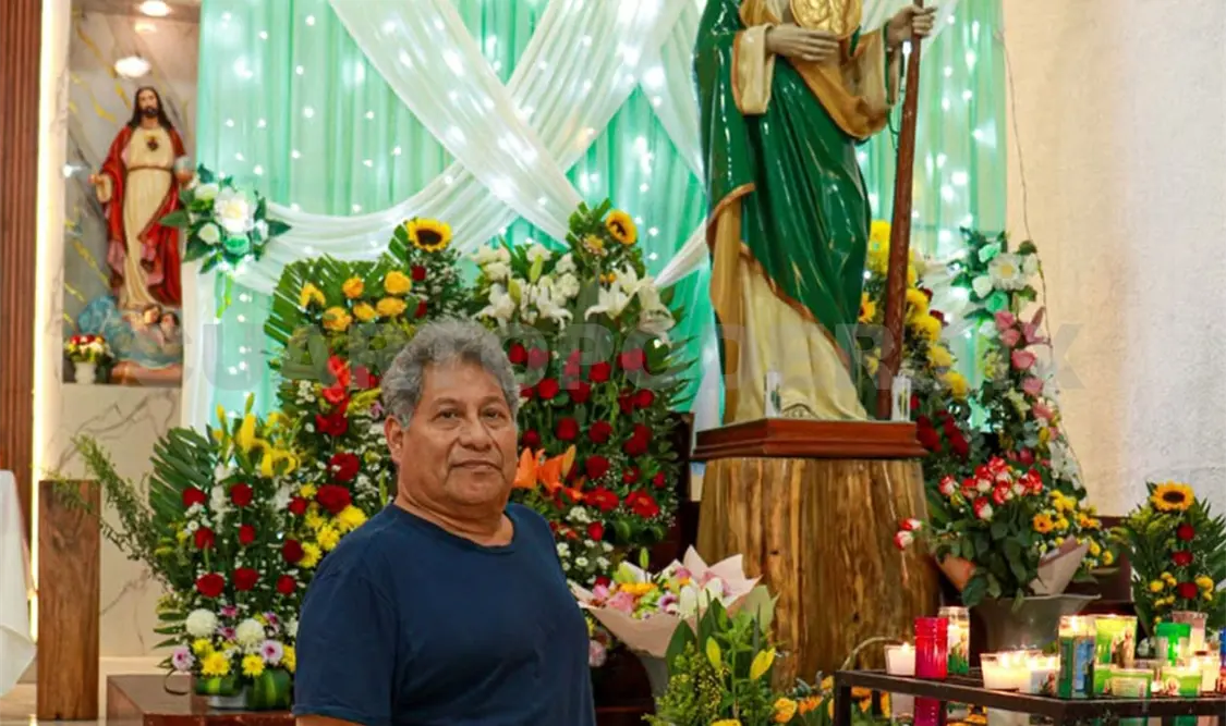 Iglesia de San Judas Tadeo, ubicada en la colonia Los Manguitos, se prepara para recibir a los fieles este 28 de octubre. Itzel Paniagua / CP