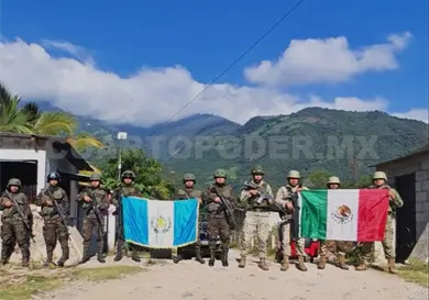 Ej&eacute;rcitos de M&eacute;xico y Guatemala fortalecen vigilancia