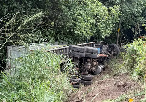 En colisi&oacute;n, cami&oacute;n se va a barranco